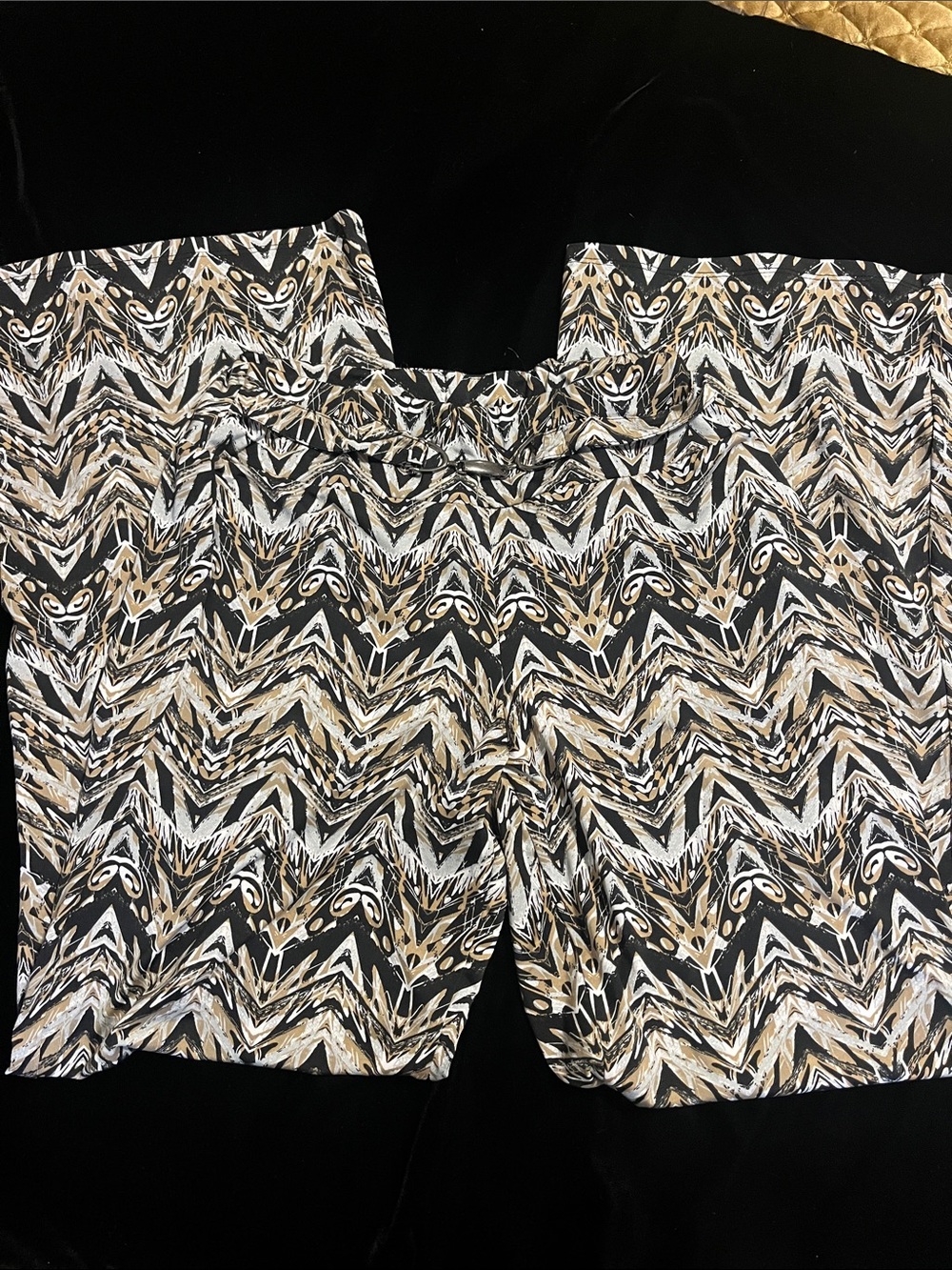 Robert Louis Black and Tan Zigzag Pattern Joggers